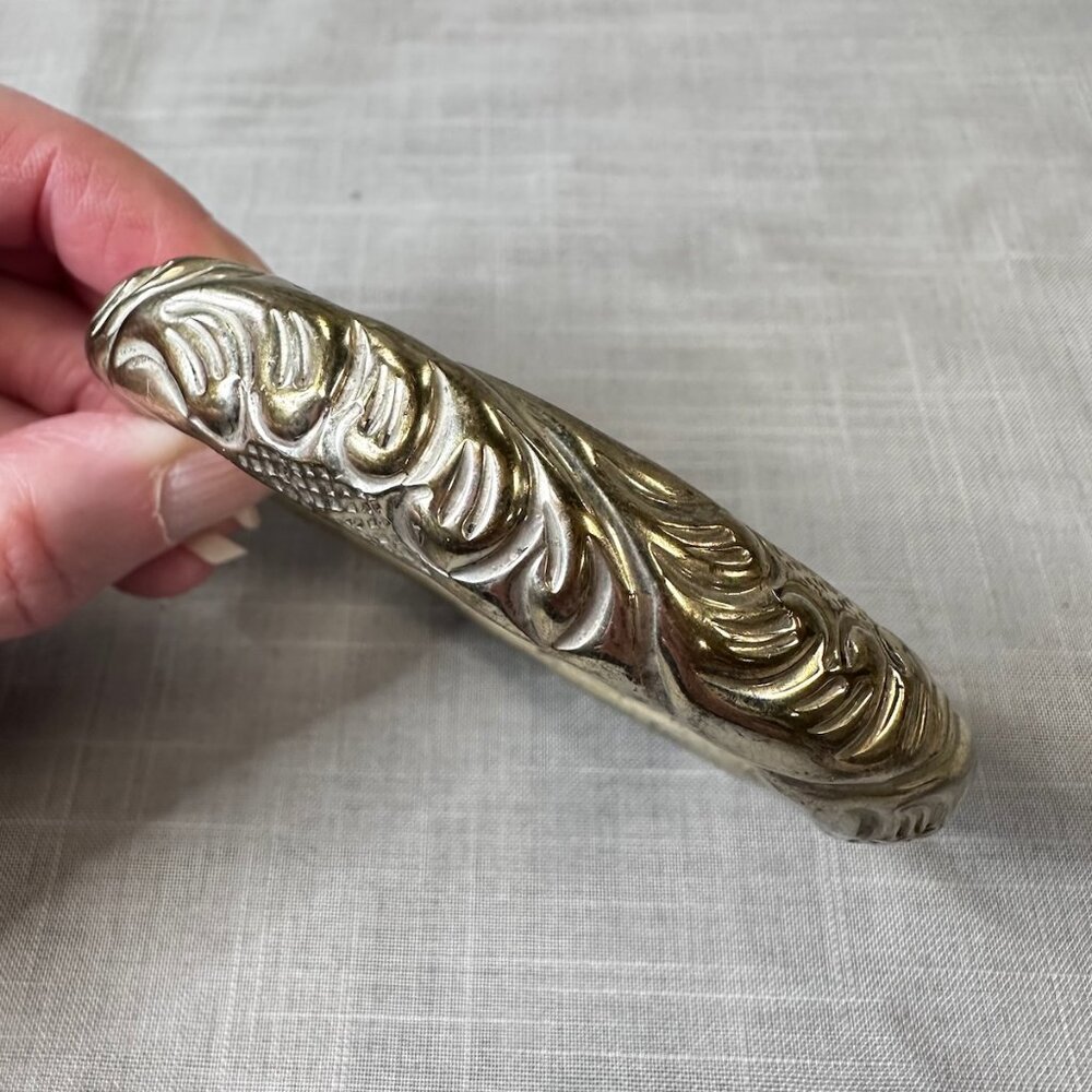 Antique Silver Chinese Wedding Rattle Bracelet